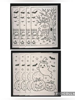 🎃 8 Pc 4x6 Spooky Halloween Thermal Sticker Sheet Pack Craft Set